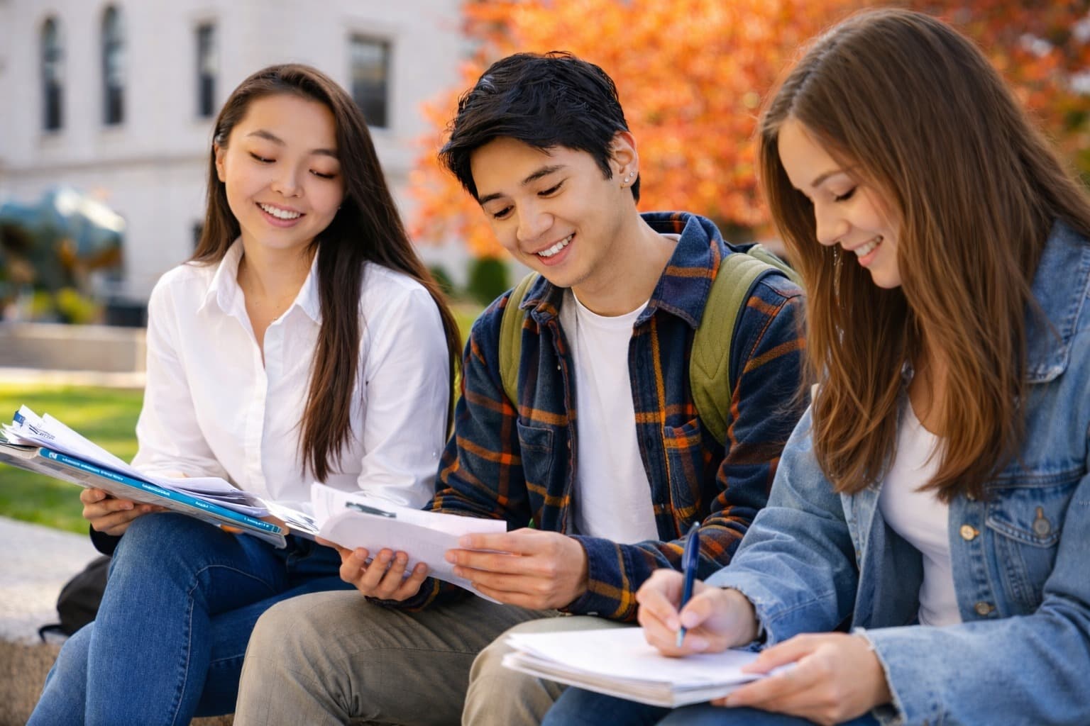 Estudantes estudando